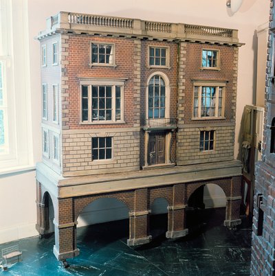 English balustraded dolls house with balcony, c.1775 by English School